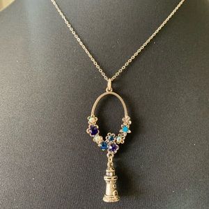 Necklace Lighthouse with blue crystals